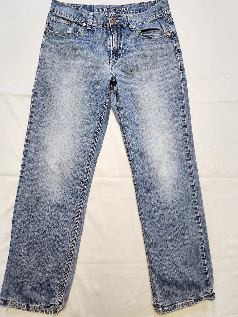 Cody James Mens Bootcut Jeans 32x32 Light Wash Blue Denim Western Relaxed Cowboy